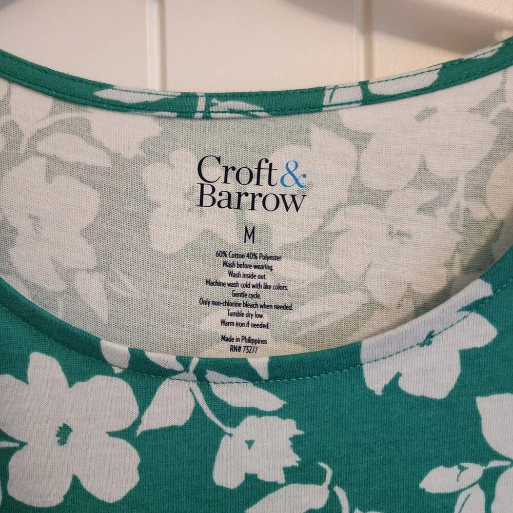 Crowft & Barrow Knit Dress Floral Size Medium NWT - Picture 3 of 7